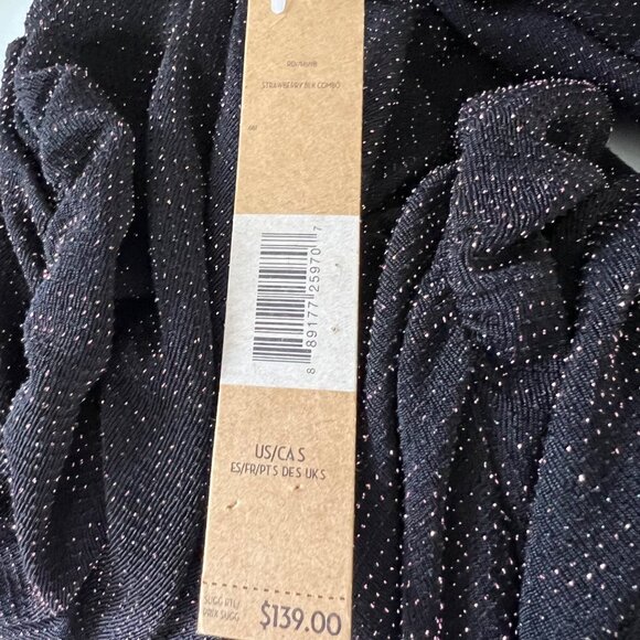 Rachel Roy Womens Off Shoulder Lurex Jersey Dress Black Metallic Glitter size S - Picture 15 of 16